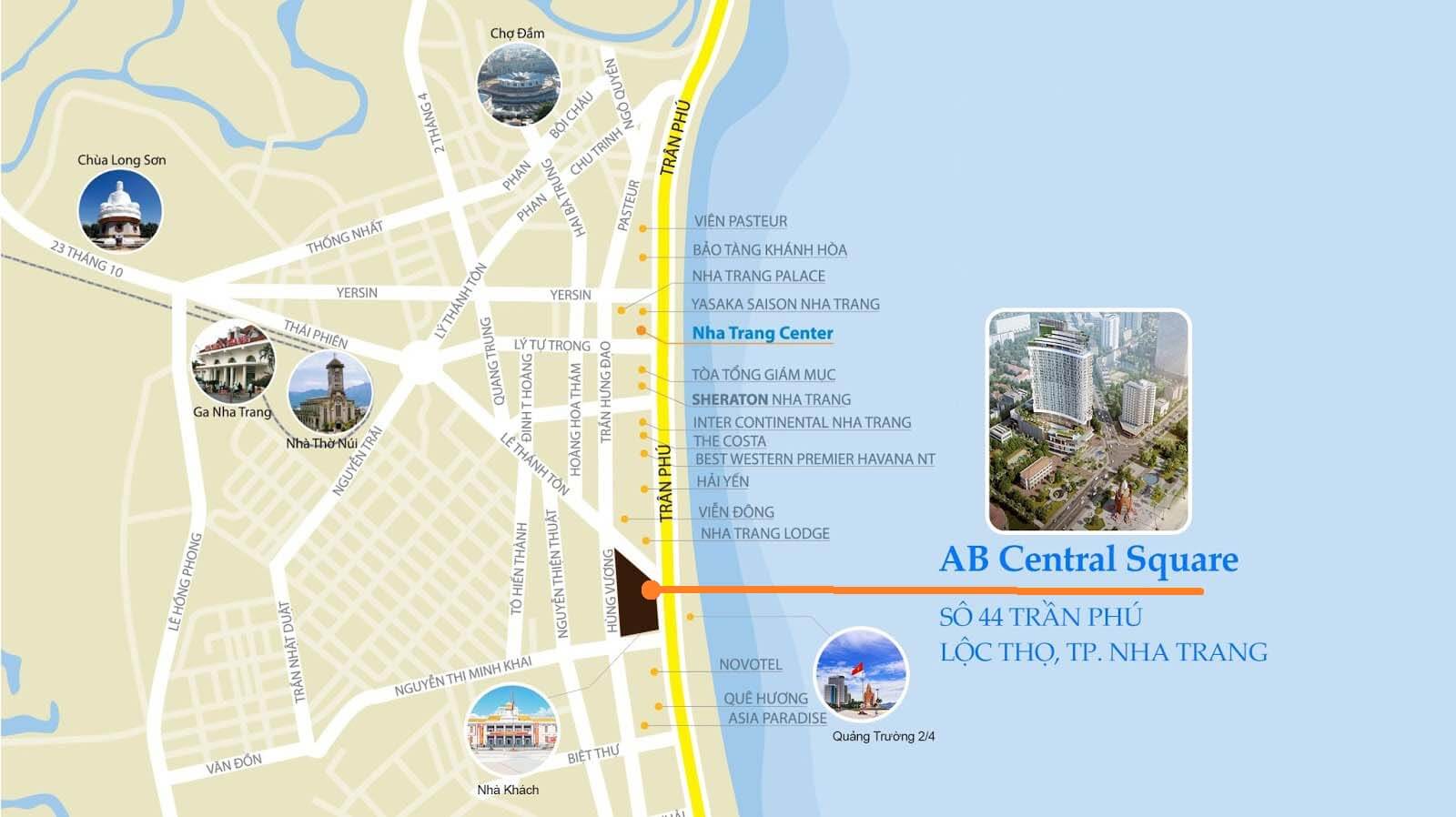 Vị trí dự án AB Central Square Nha Trang